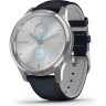 Часы GARMIN VIVOMOVE LUXE серебристый с итальянским кожаным темно-синим ремешком 010-02241-20
